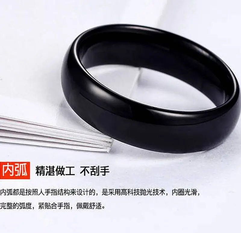 JUCHAO Smooth Stainless Steel Couple Rings Simple 6MM
