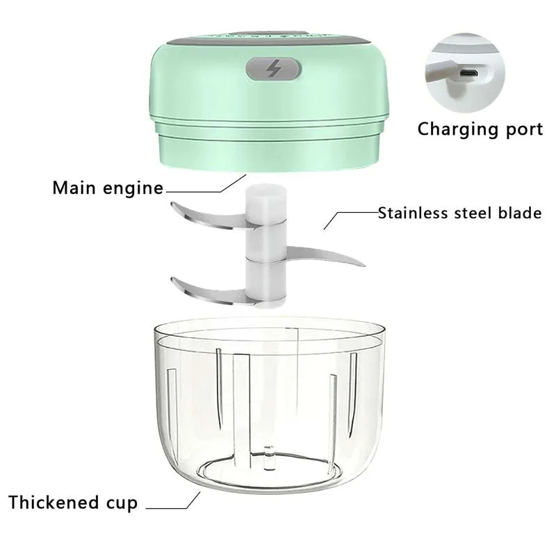250ML Stainless Steel Electric Garlic Chopper Sturdy Durable