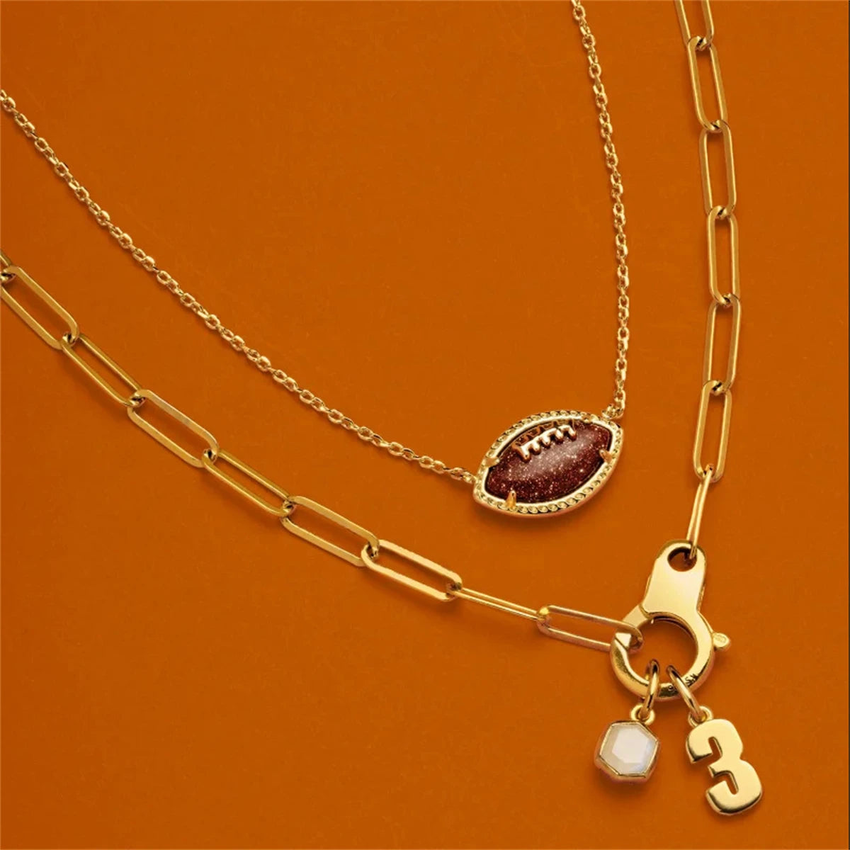 American football pendant necklace Women's sports series