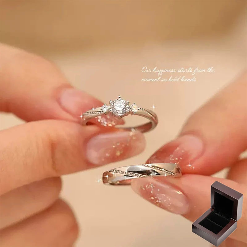 Trendy Pure 100% 925 Sterling Silver Endless Love Couple