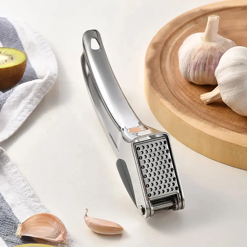 Stainless Steel Garlic Press Ginger Juicer Heavy-Duty Manual Mincer