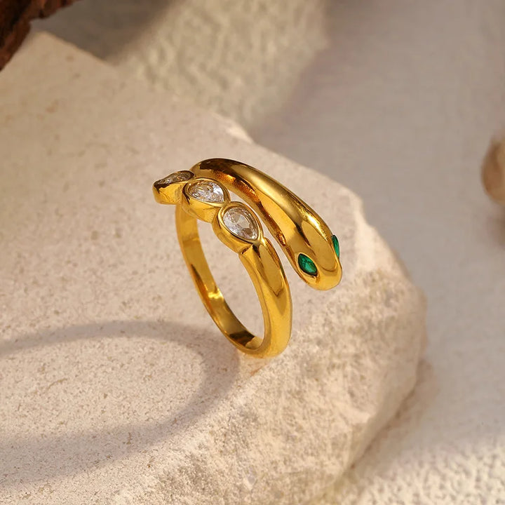 Light Luxury Versatile Diamond-Inlaid 18K Gold Plated Stainless