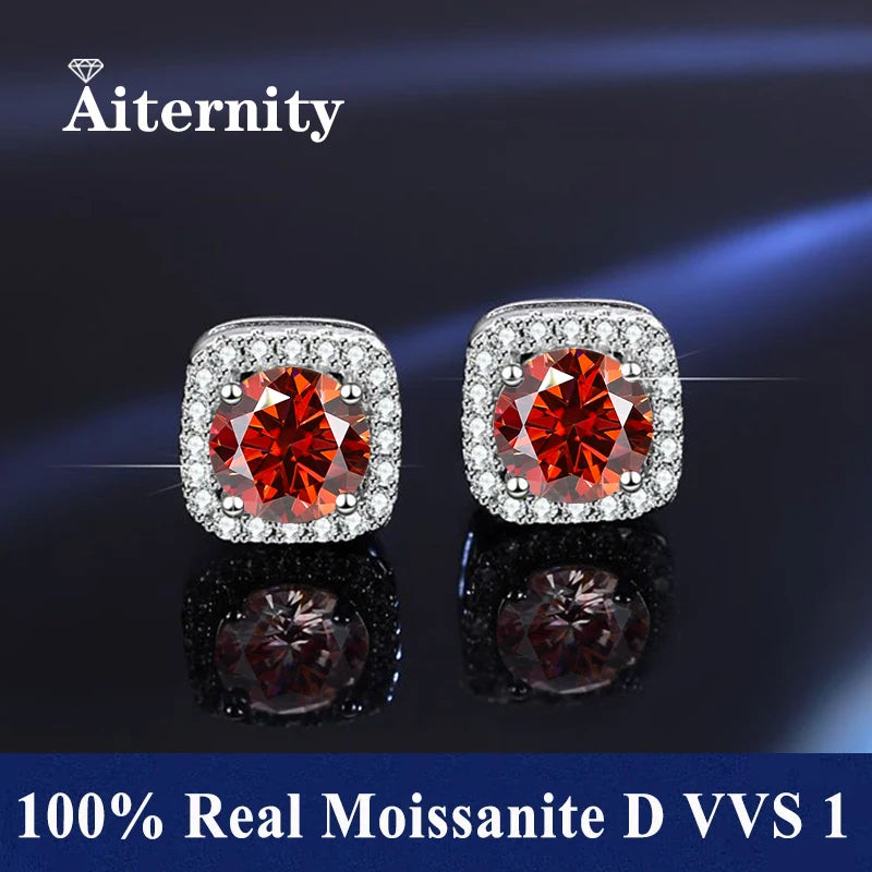 HOT Moissanite S925 Sterling Silver Stud Earrings For Women