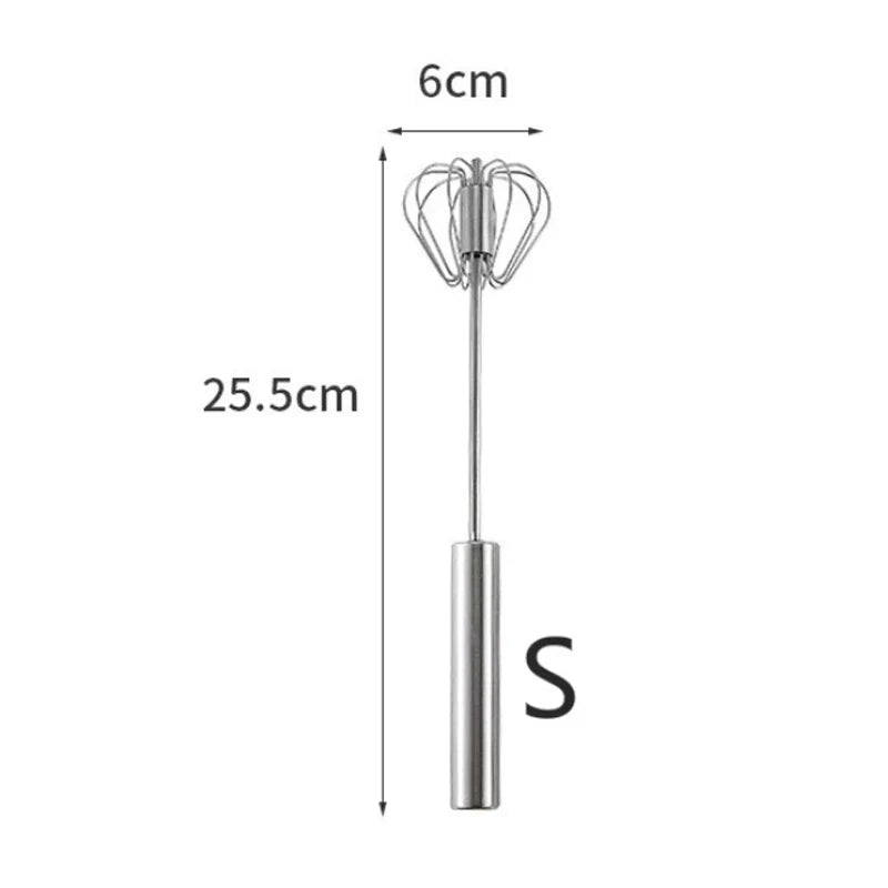 Semi-Automatic Egg Beater 304 Stainless Steel Egg Whisk