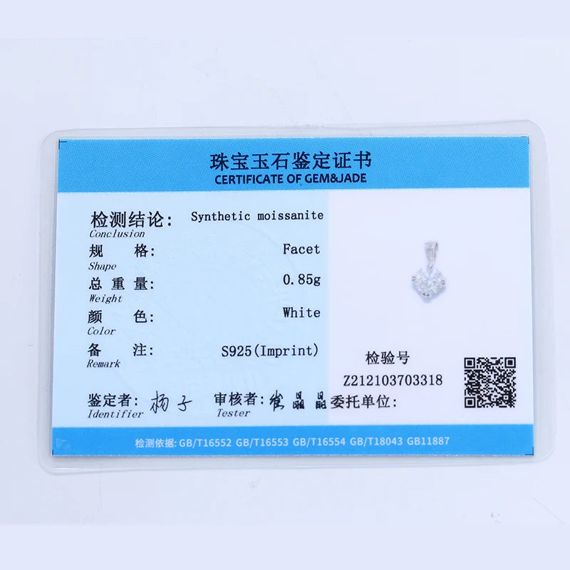 Women's 1 Carat 6.5mm EF Round Moissanite Necklace