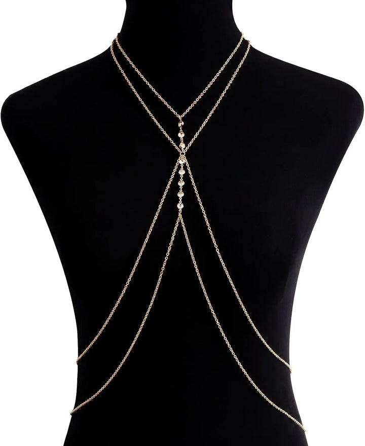 Summer Beach Crystal Belly Waist Chain, 26‘’ Sexy Body Chains