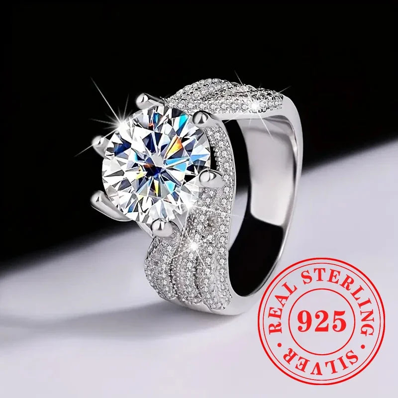 CAOSHI Charms Eternity 2Pc/Set Rings 925 Sterling Silver