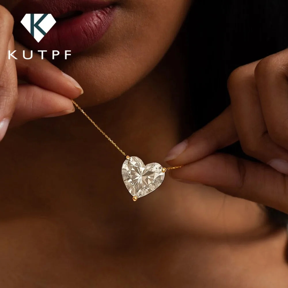 1-3Carat Heart Cut Moissanite Pendant Necklace for Woman