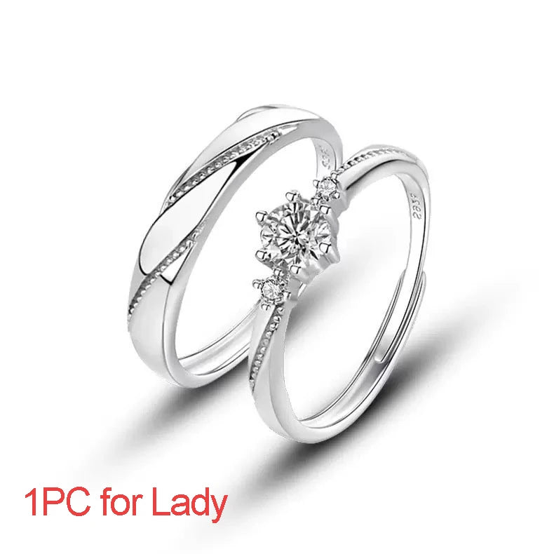 Trendy Pure 100% 925 Sterling Silver Endless Love Couple