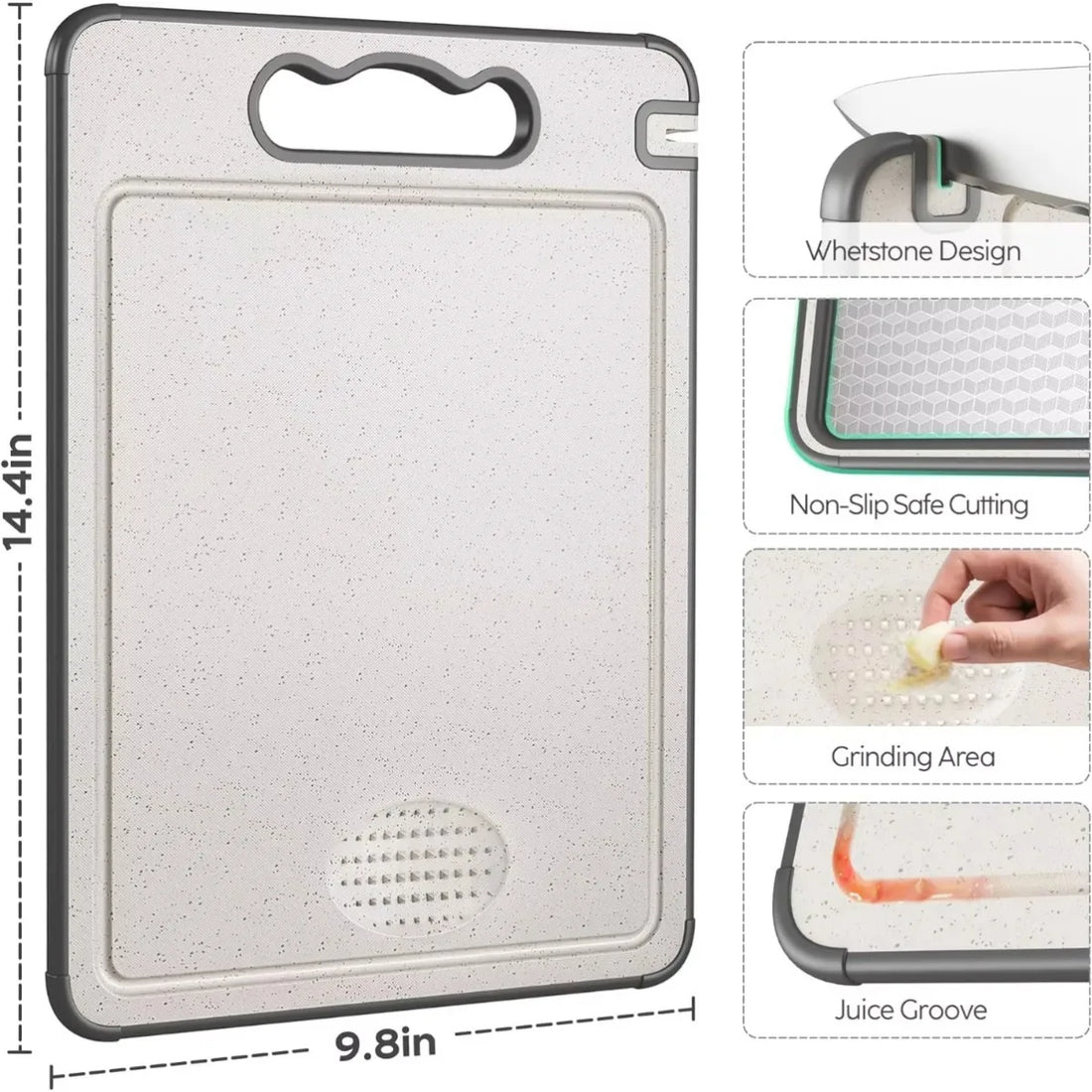 Dishwasher Safe Double Sided Chopping Board – 304 Stainless Steel