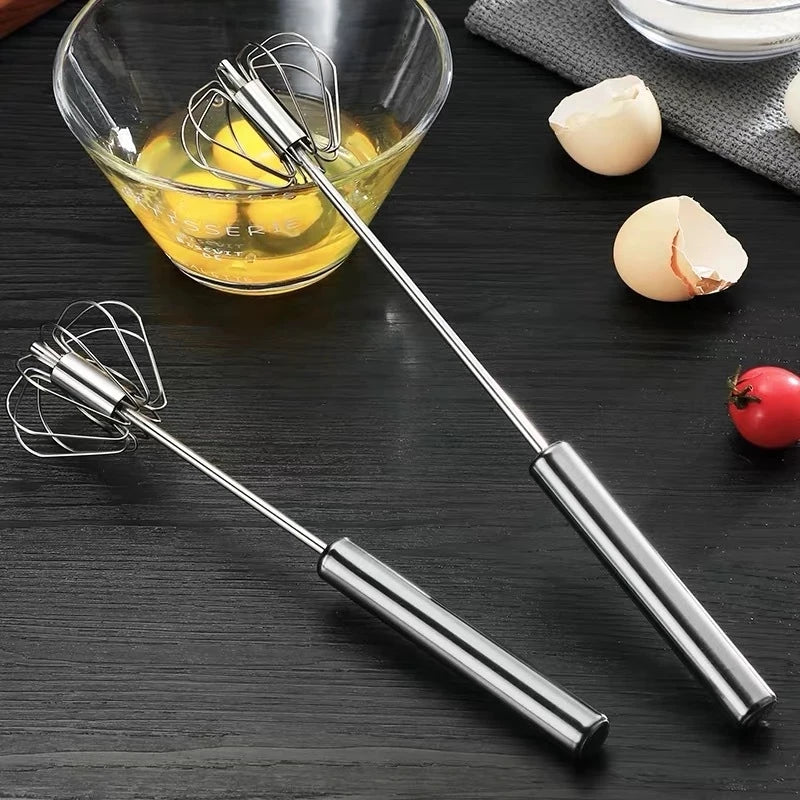 Semi-Automatic Egg Beater 304 Stainless Steel Egg Whisk