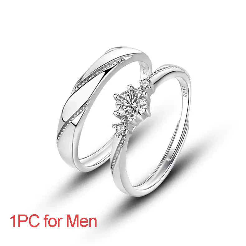 Trendy Pure 100% 925 Sterling Silver Endless Love Couple