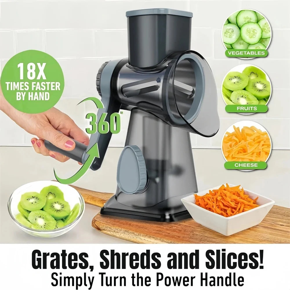 Multifunctional Vegetable Cutter 3in1 Rotary Cheese Grater