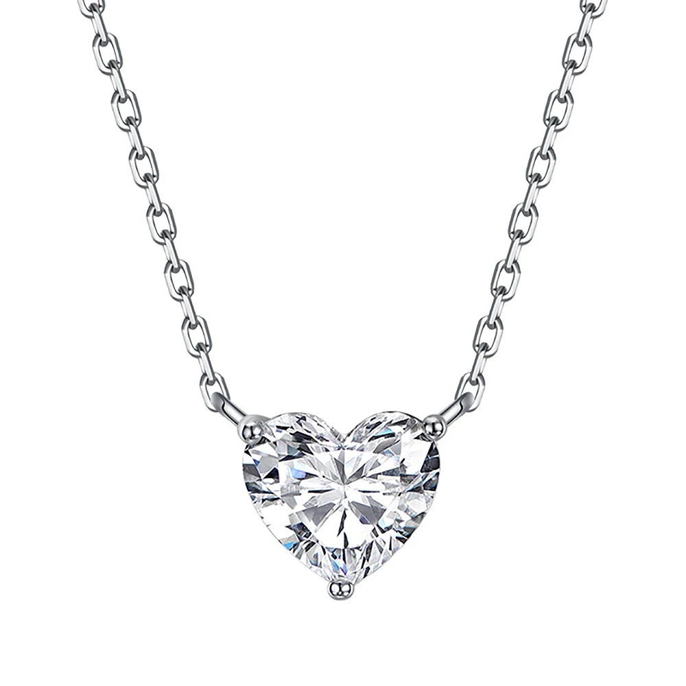 1-3Carat Heart Cut Moissanite Pendant Necklace for Woman
