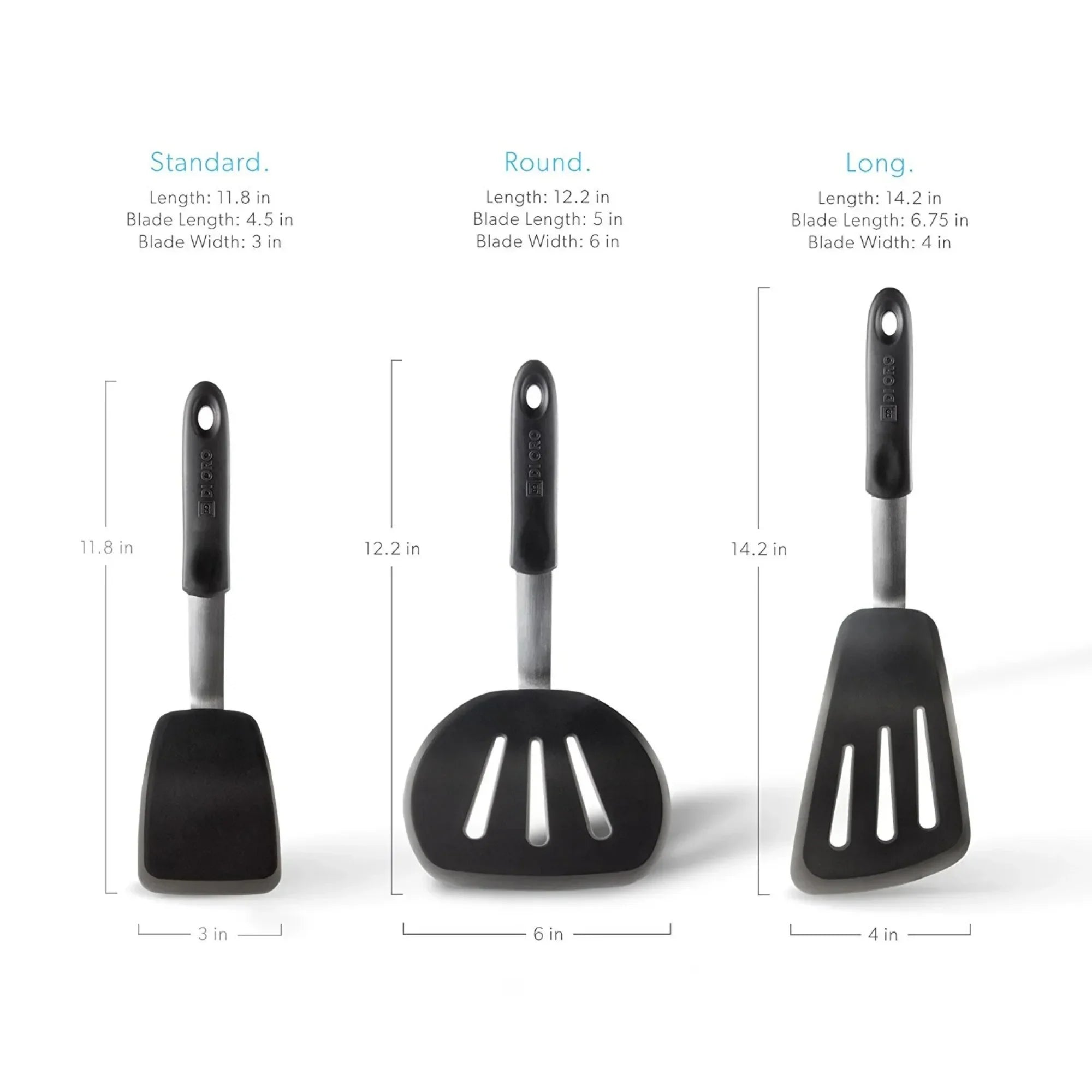 3-Pack Extra Soft Silicone Spatulas, Heat Resistant to 600°F