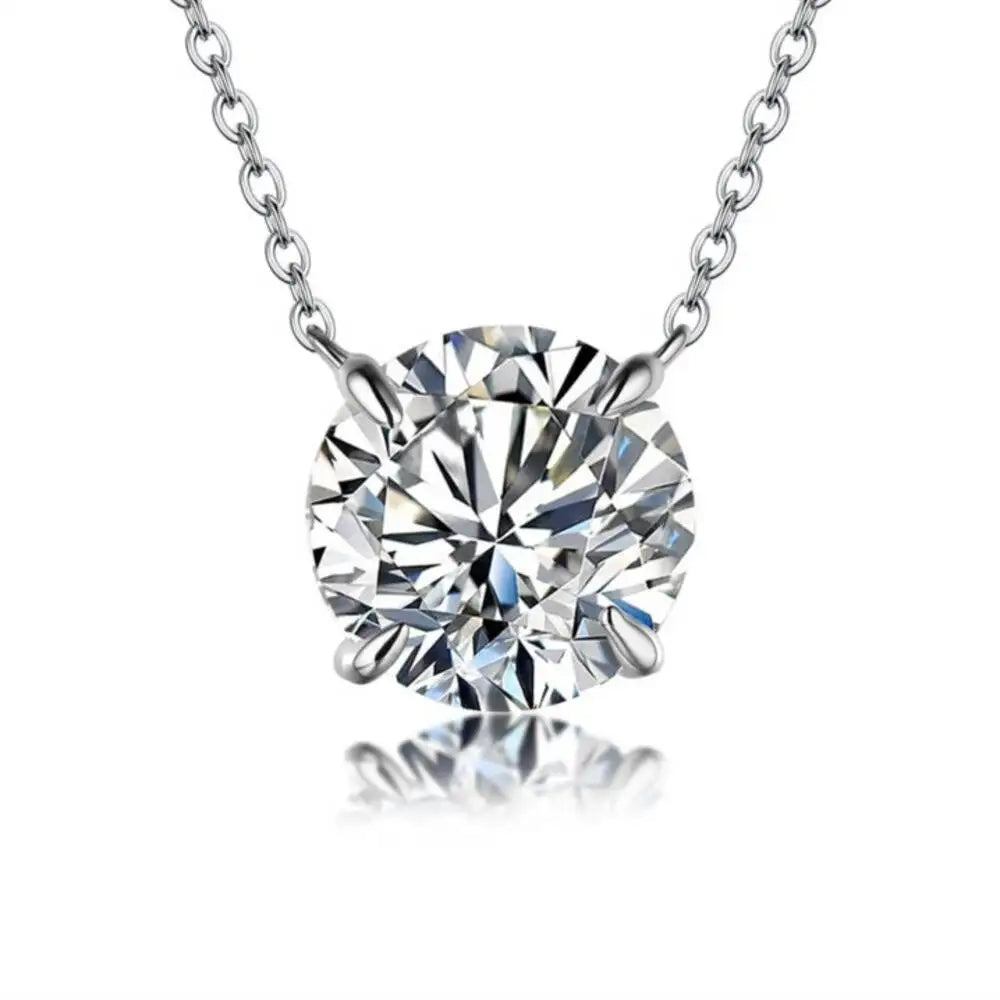 Moissanite Dia 6.5mm 0.5-5CT Woman Pendant Sier Necklace