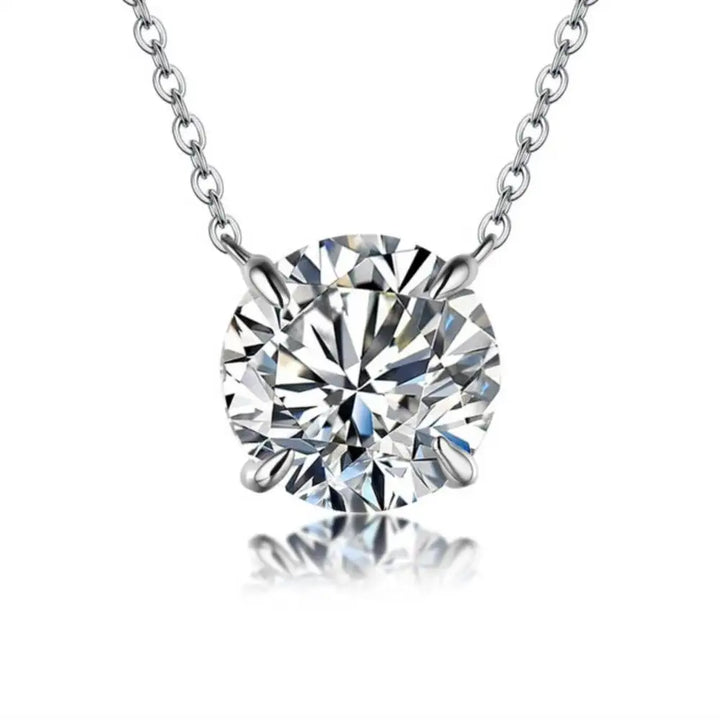 Moissanite Dia 6.5mm 0.5-5CT Woman Pendant Sier Necklace