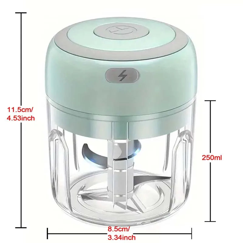 250ML Stainless Steel Electric Garlic Chopper Sturdy Durable