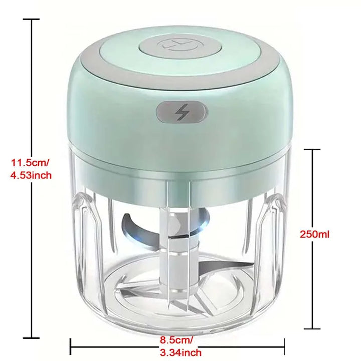 250ML Stainless Steel Electric Garlic Chopper Sturdy Durable