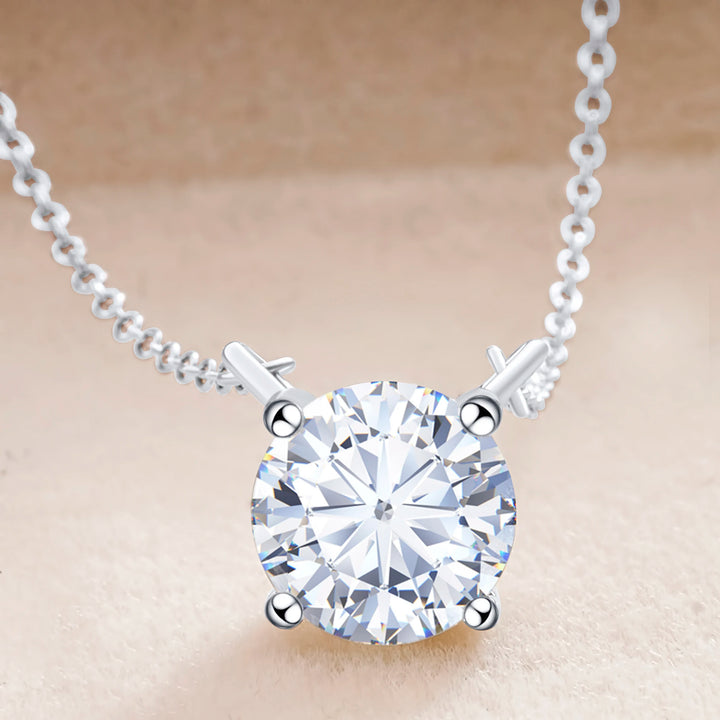 Moissanite Dia 6.5mm 0.5-5CT Woman Pendant Sier Necklace