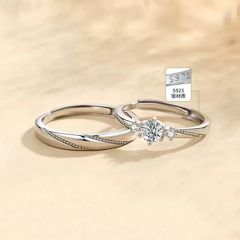 Trendy Pure 100% 925 Sterling Silver Endless Love Couple