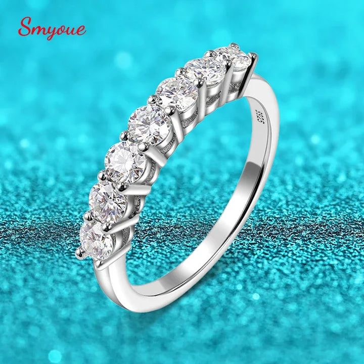 Smyoue 0.7CT 3mm Gemstone Moissanite Rings for Women S925