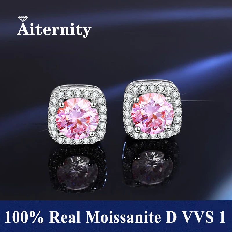 HOT Moissanite S925 Sterling Silver Stud Earrings For Women