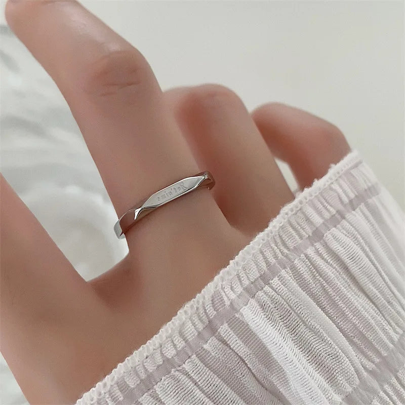 French Love You JETAIME Letters Rings Couple Wedding