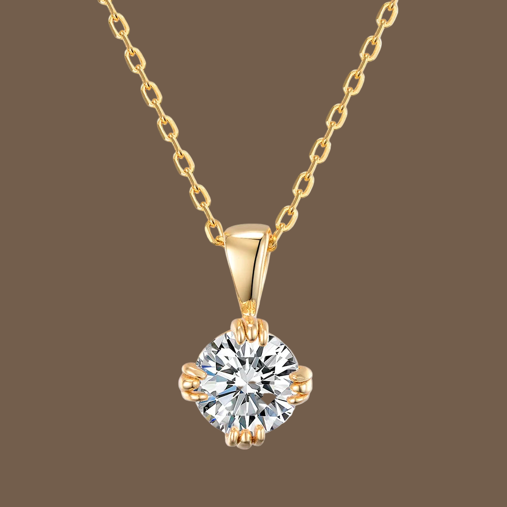 Women's 1 Carat 6.5mm EF Round Moissanite Necklace