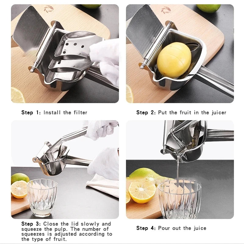 Stainless Steel Fruits Juicer Squeezer Lemon Manual Citrus
