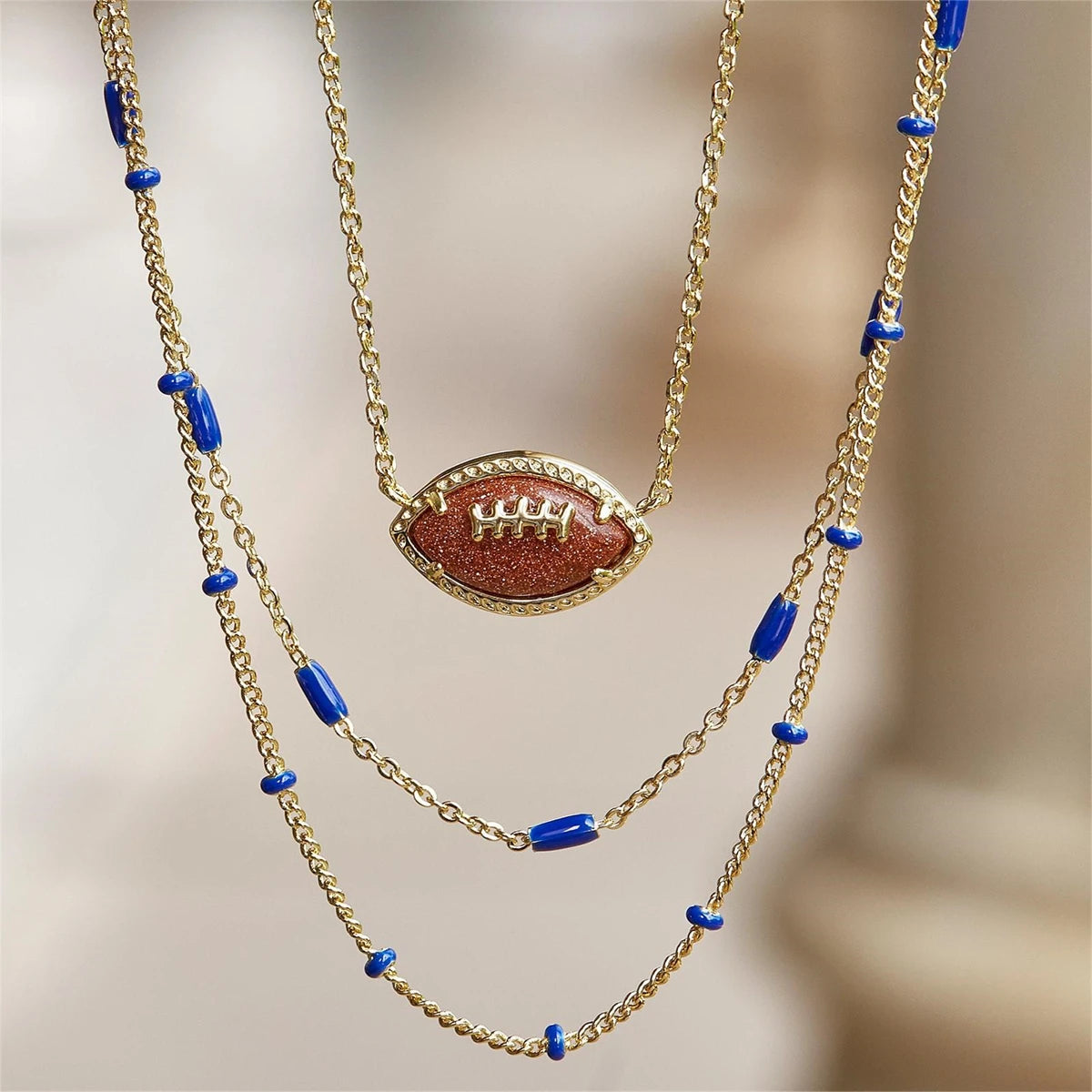 American football pendant necklace Women's sports series