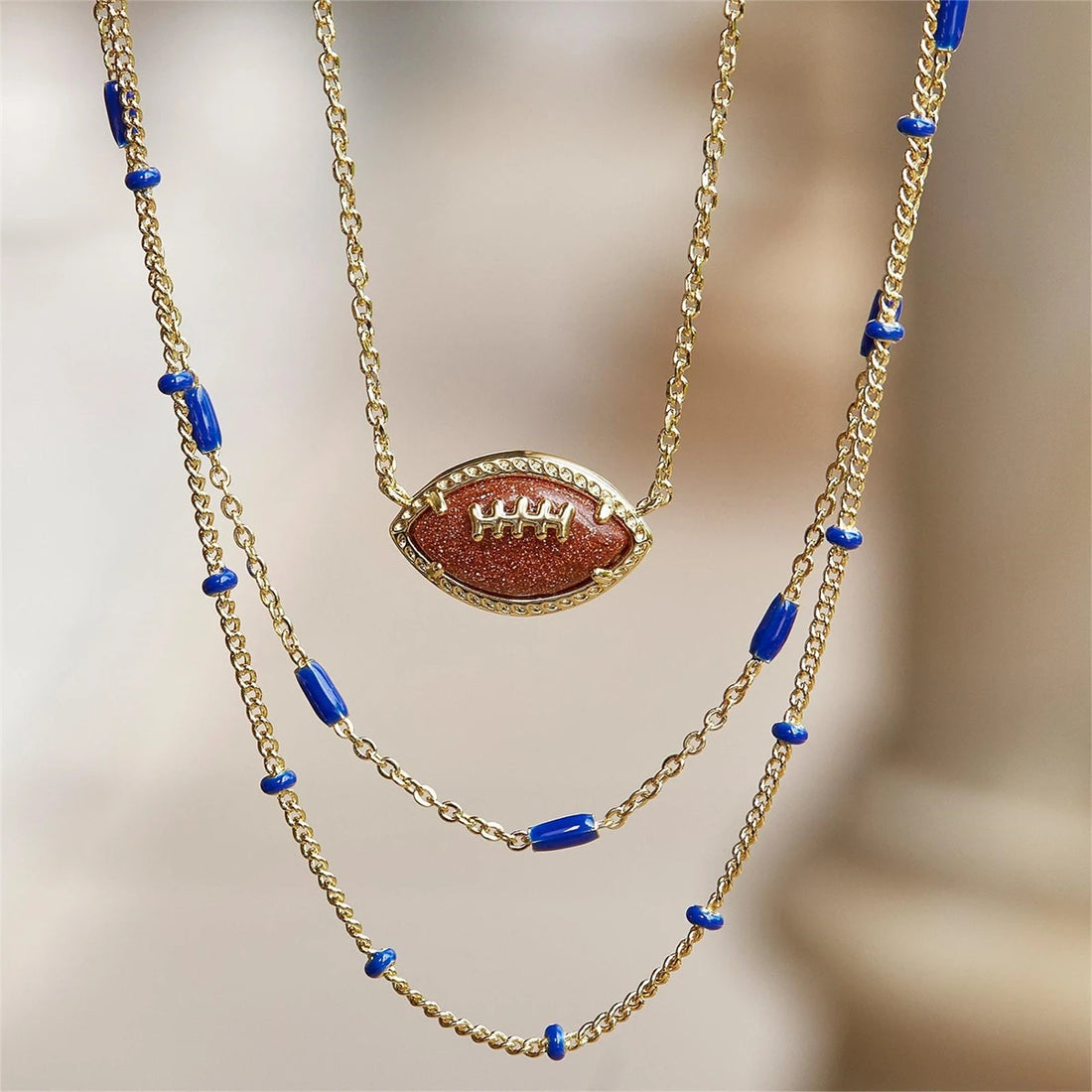 American football pendant necklace Women's sports series