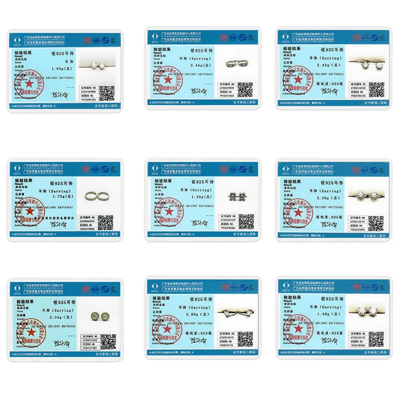 925 Sterling Silver Classic Moissanite Diamond Earrings