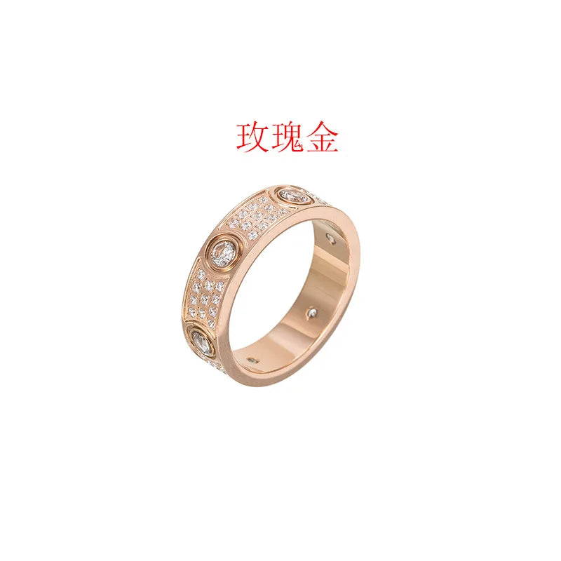 luxury jewelry Titanium steel couple love ring babysbreath Rings
