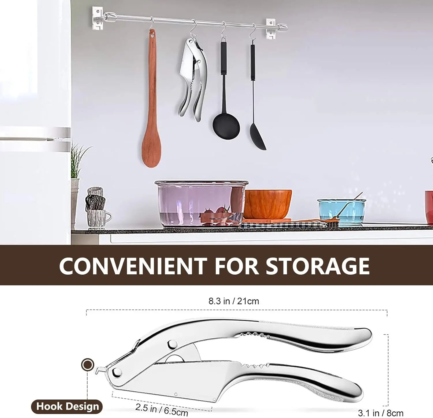 Garlic Crusher 2 in 1 stainless steel garlic minced garlic slices