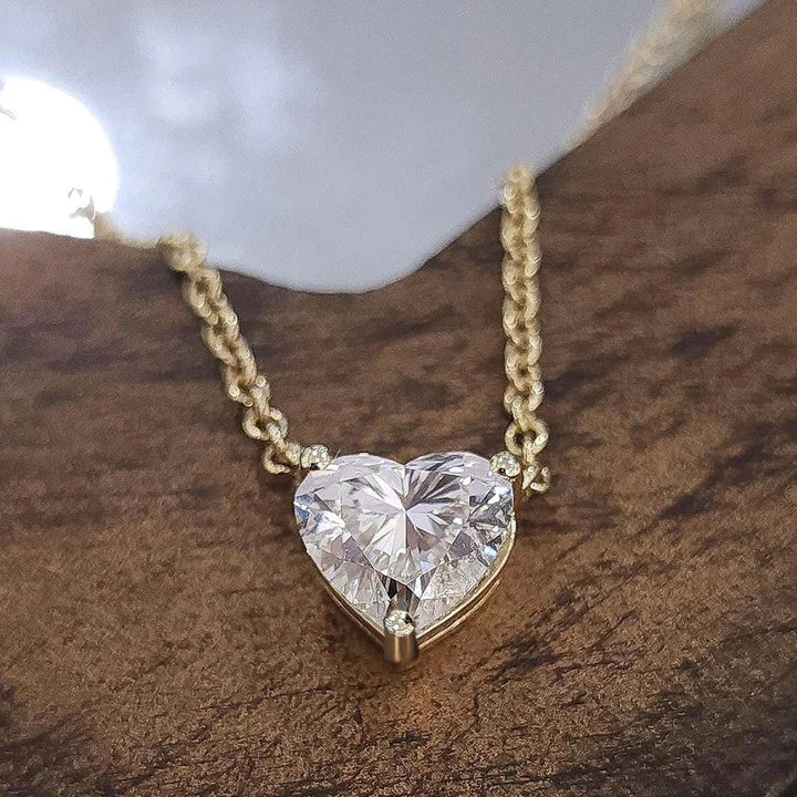 1-3Carat Heart Cut Moissanite Pendant Necklace for Woman