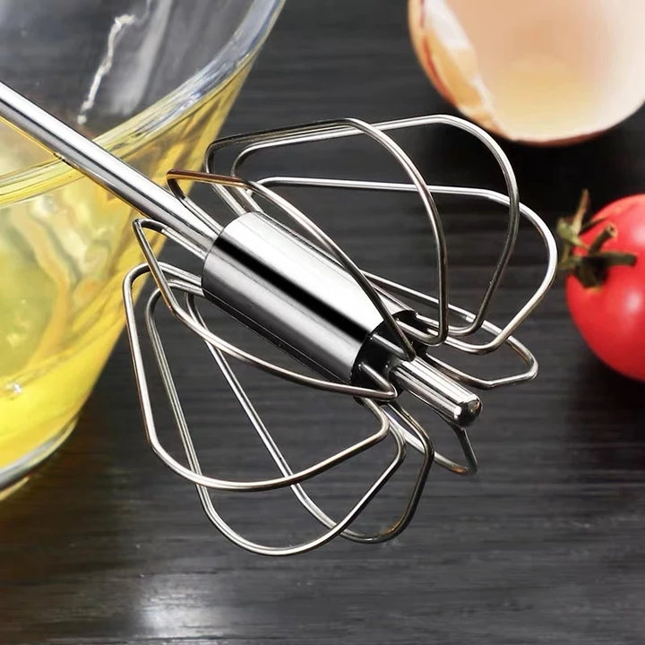 Semi-Automatic Egg Beater 304 Stainless Steel Egg Whisk