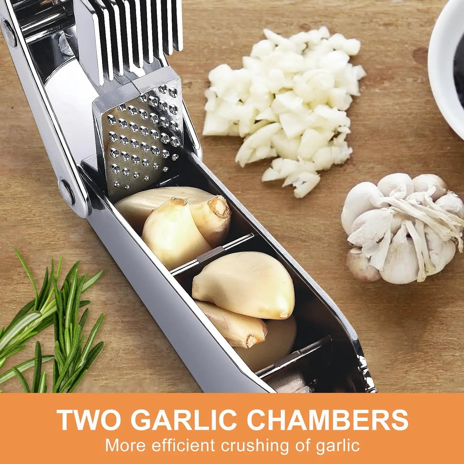 Garlic Crusher 2 in 1 stainless steel garlic minced garlic slices
