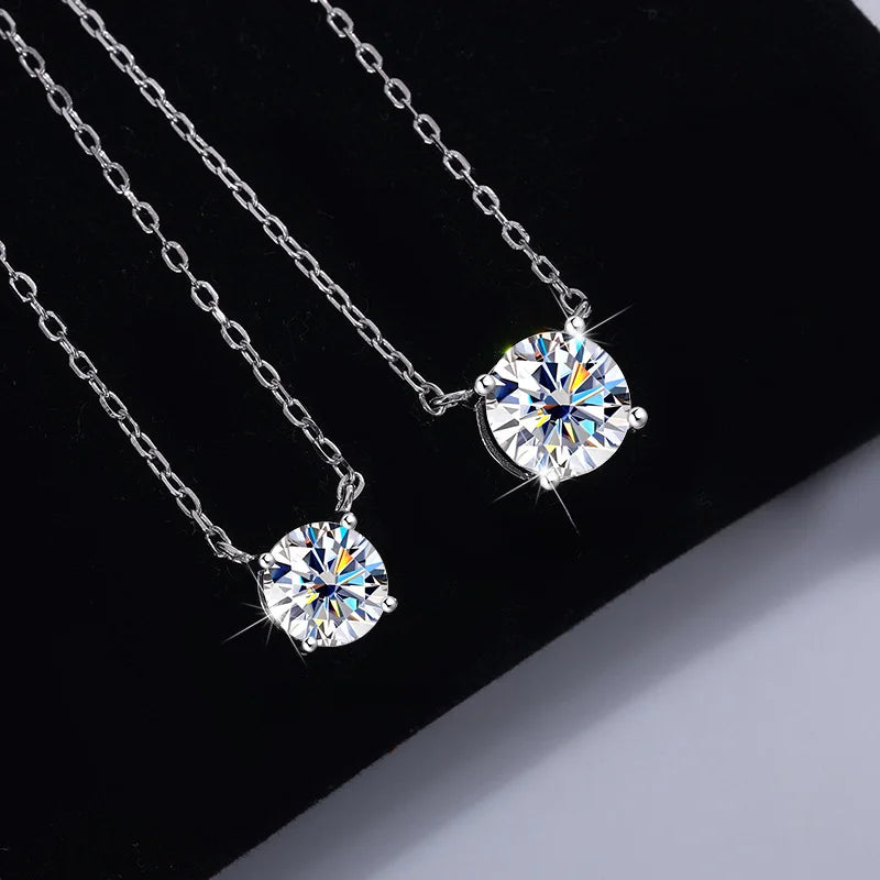 Moissanite Dia 6.5mm 0.5-5CT Woman Pendant Sier Necklace
