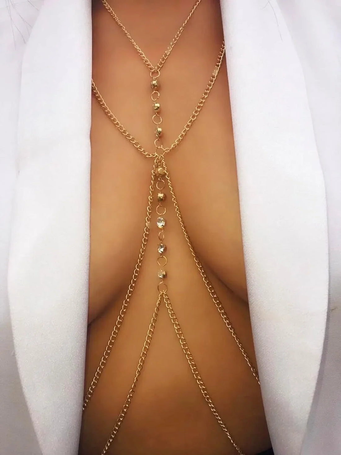Summer Beach Crystal Belly Waist Chain, 26‘’ Sexy Body Chains