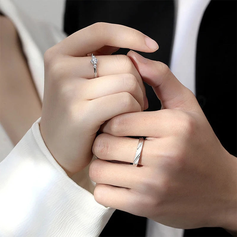 Trendy Pure 100% 925 Sterling Silver Endless Love Couple