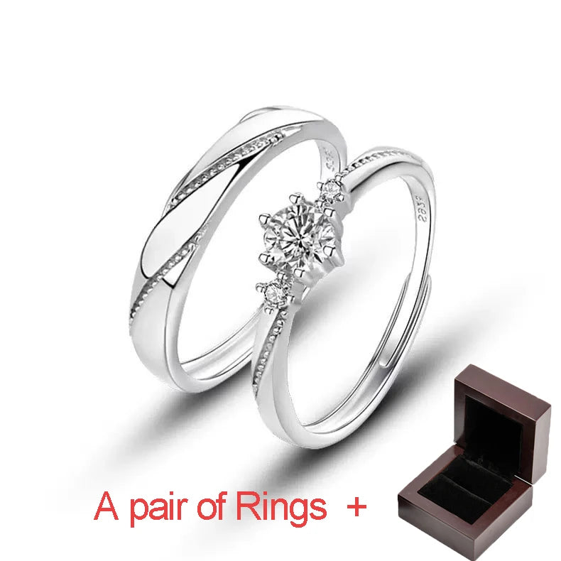 Trendy Pure 100% 925 Sterling Silver Endless Love Couple