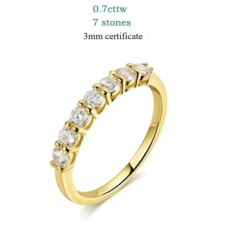 Smyoue 0.7CT 3mm Gemstone Moissanite Rings for Women S925