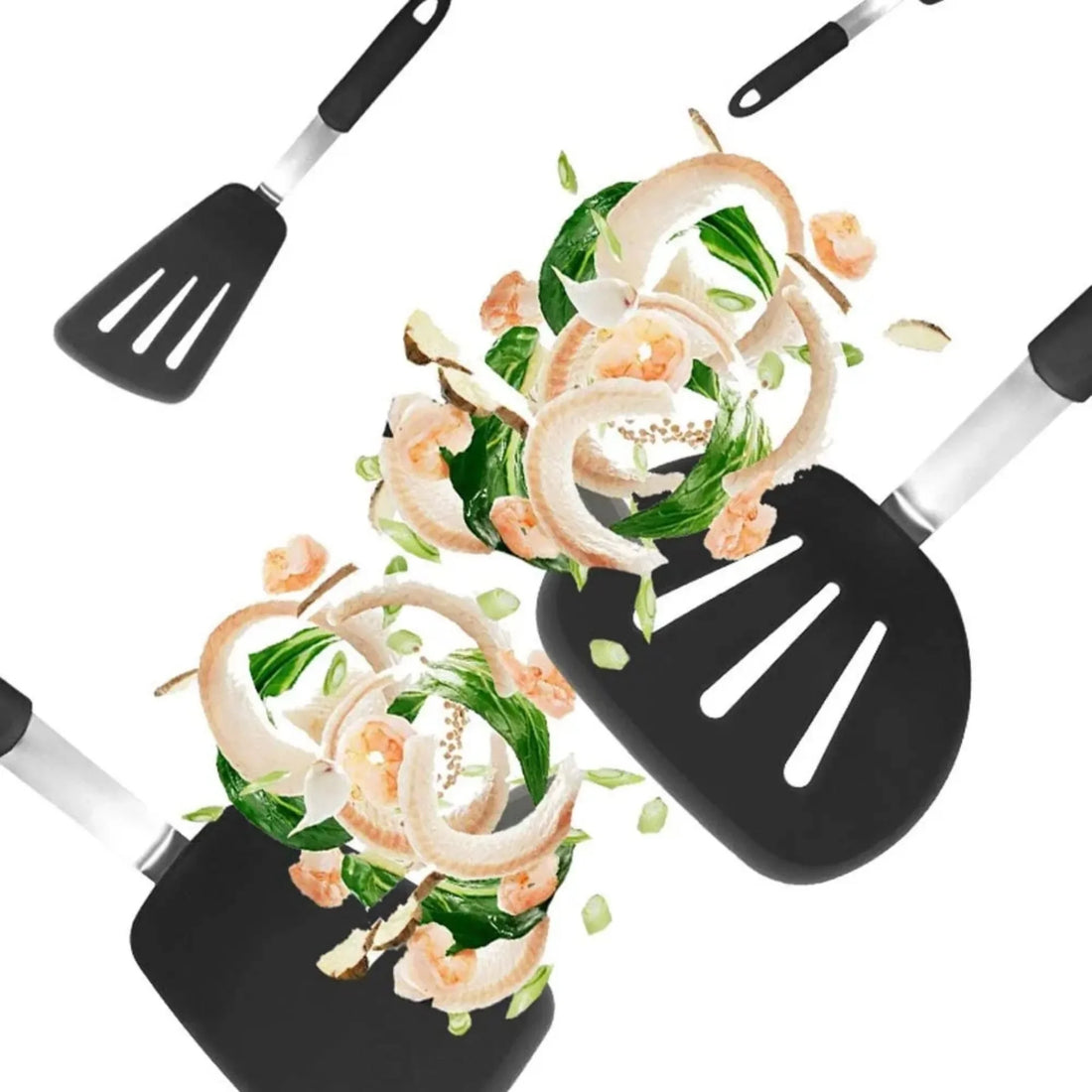 3-Pack Extra Soft Silicone Spatulas, Heat Resistant to 600°F