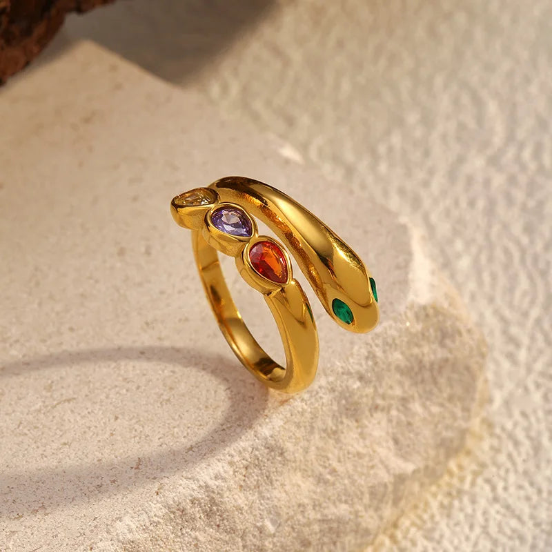 Light Luxury Versatile Diamond-Inlaid 18K Gold Plated Stainless