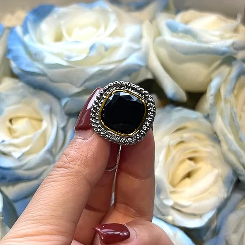 Huitan Exquisite Novel Stud Earrings with Black Cubic Zirconia