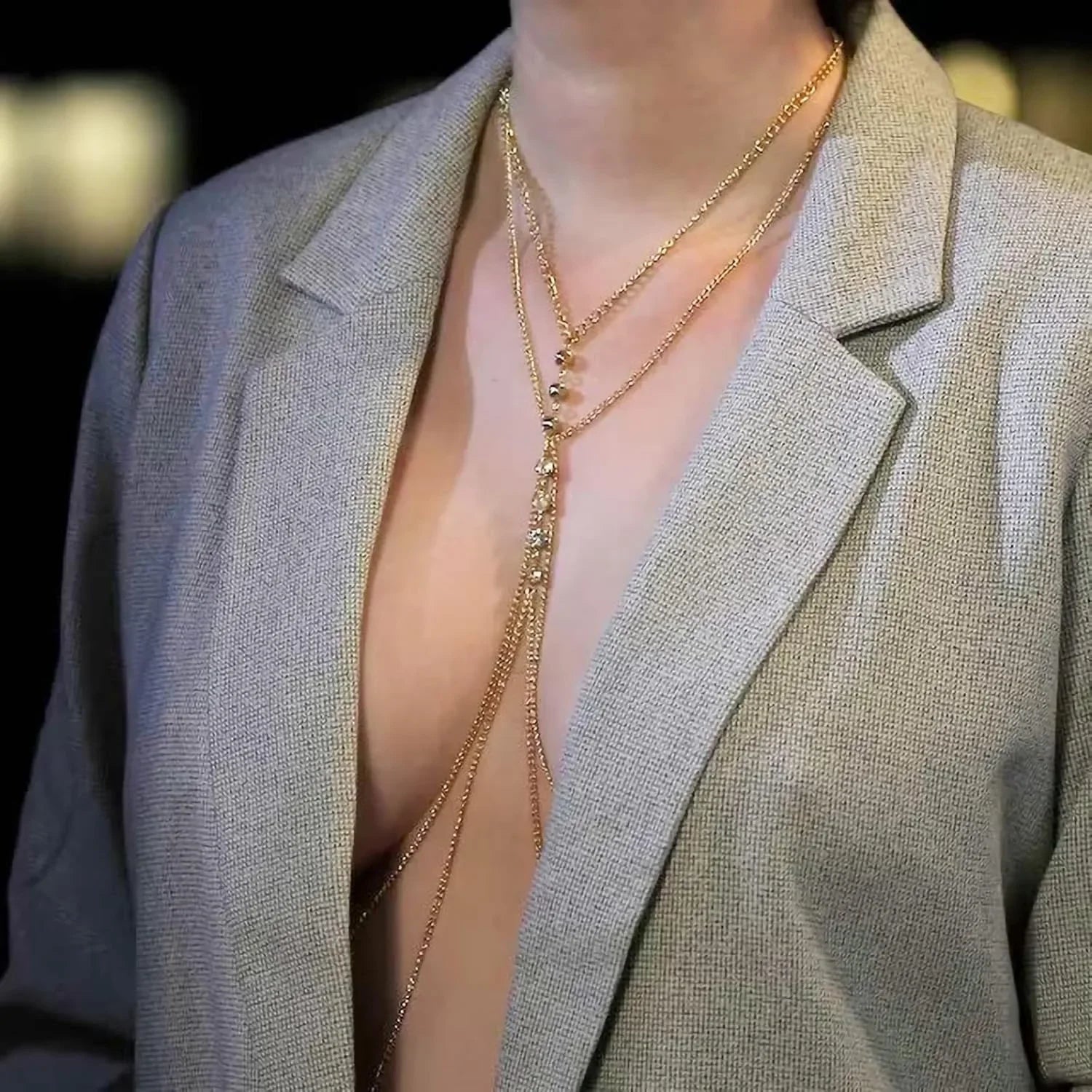 Summer Beach Crystal Belly Waist Chain, 26‘’ Sexy Body Chains