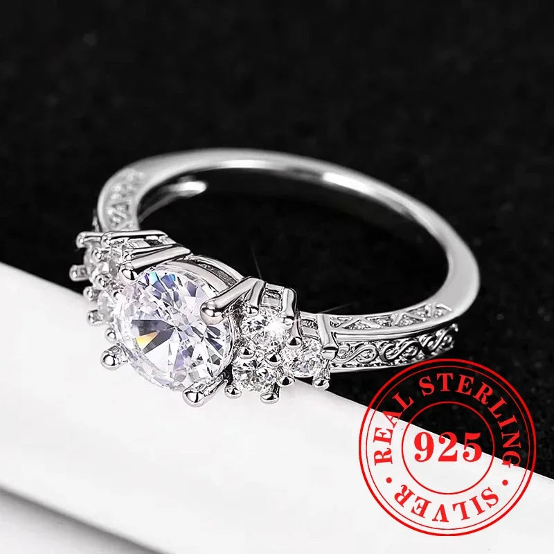 CAOSHI Charms Eternity 2Pc/Set Rings 925 Sterling Silver