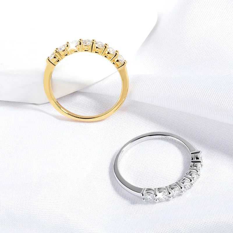 Smyoue 0.7CT 3mm Gemstone Moissanite Rings for Women S925