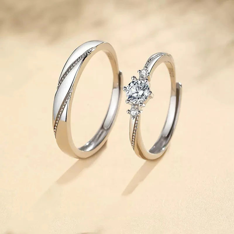 Trendy Pure 100% 925 Sterling Silver Endless Love Couple